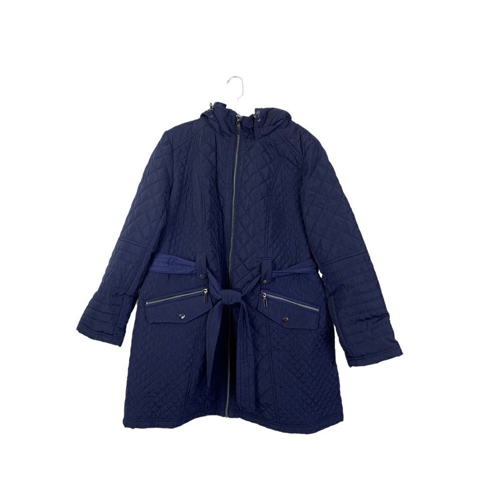 Gallery Woman Navy Blue Coat - Picture 1 of 9
